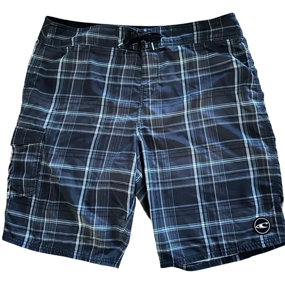 O’Neil gray plaid bathing suit size 38 men’s